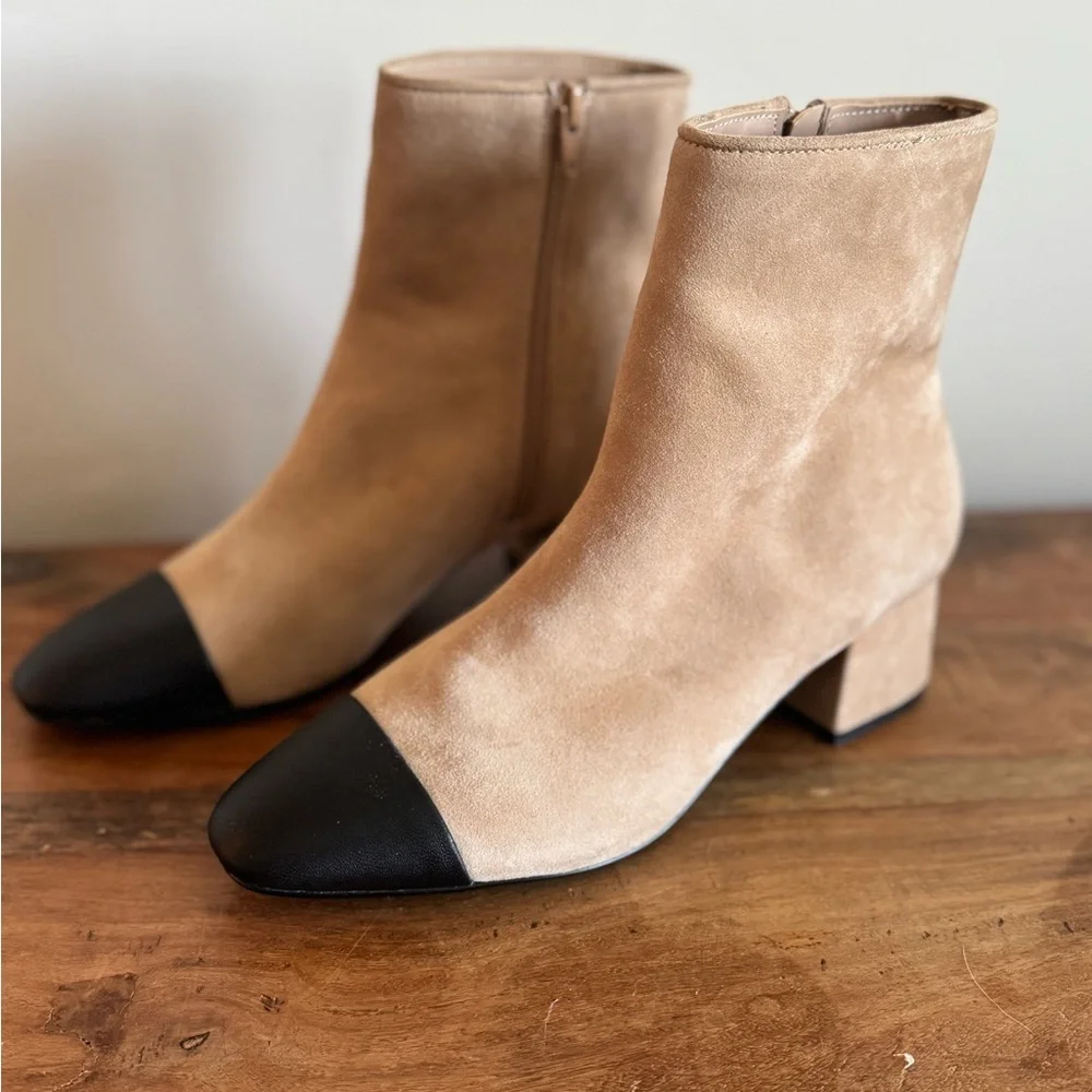 Steve Madden Tan and Black Ankle Booties - Picture 2 of 3